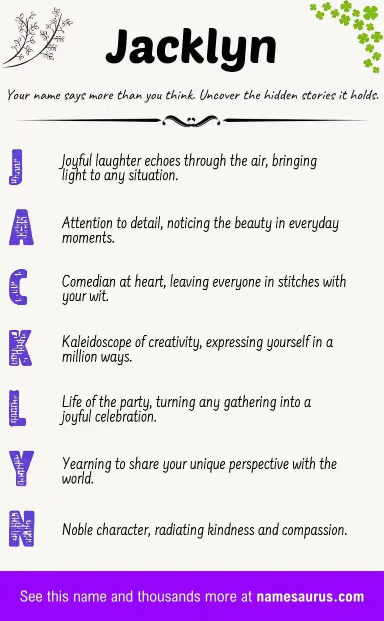 Acrostic poem about Jacklyn.
