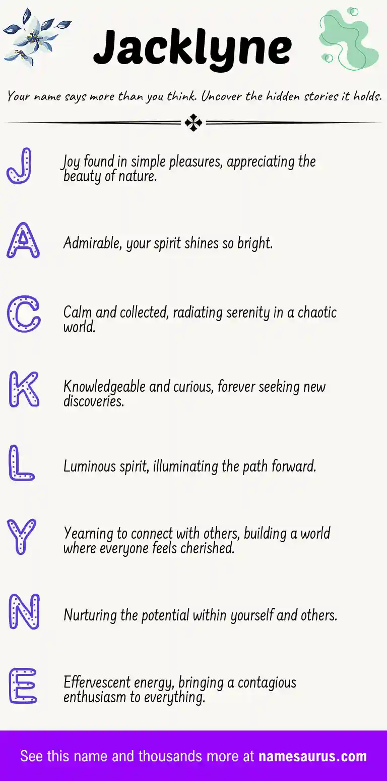 Acrostic poem about Jacklyne.