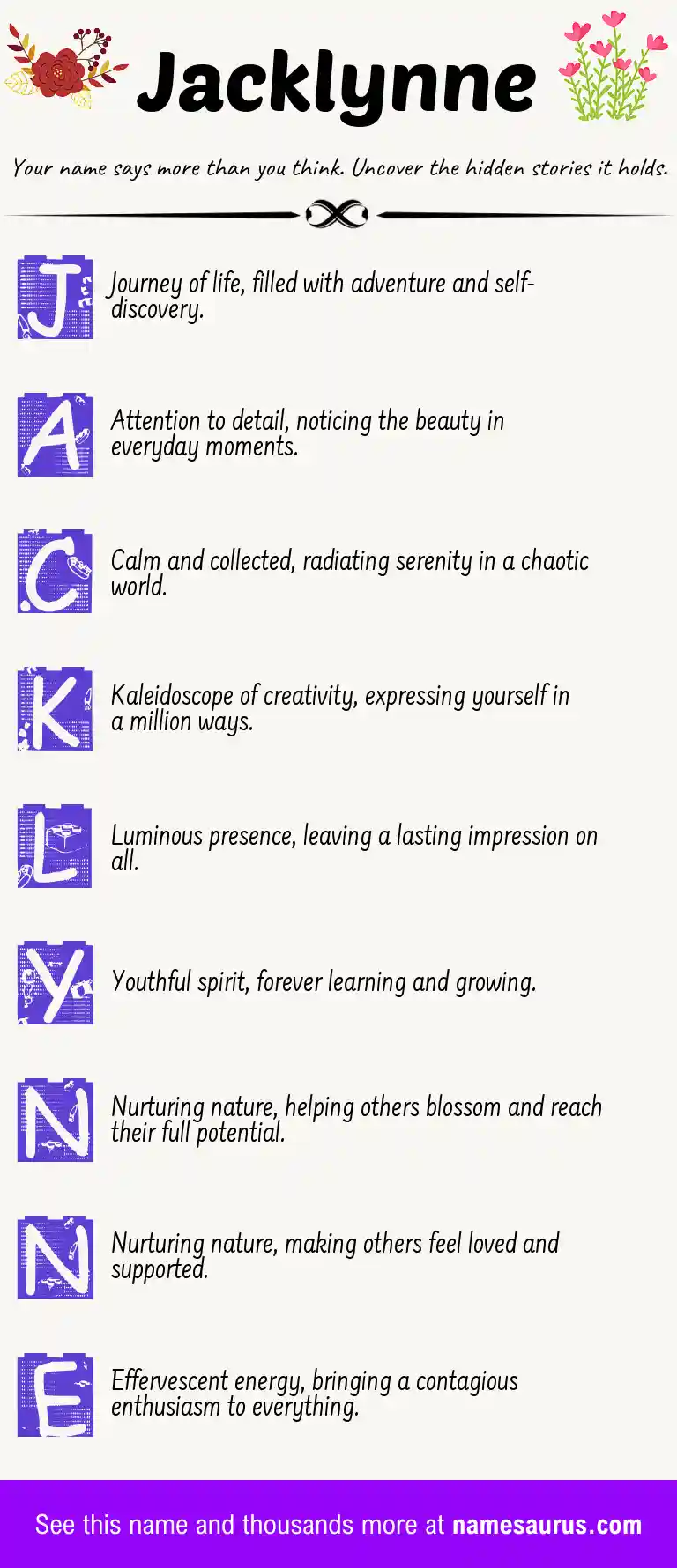 Acrostic poem about Jacklynne.