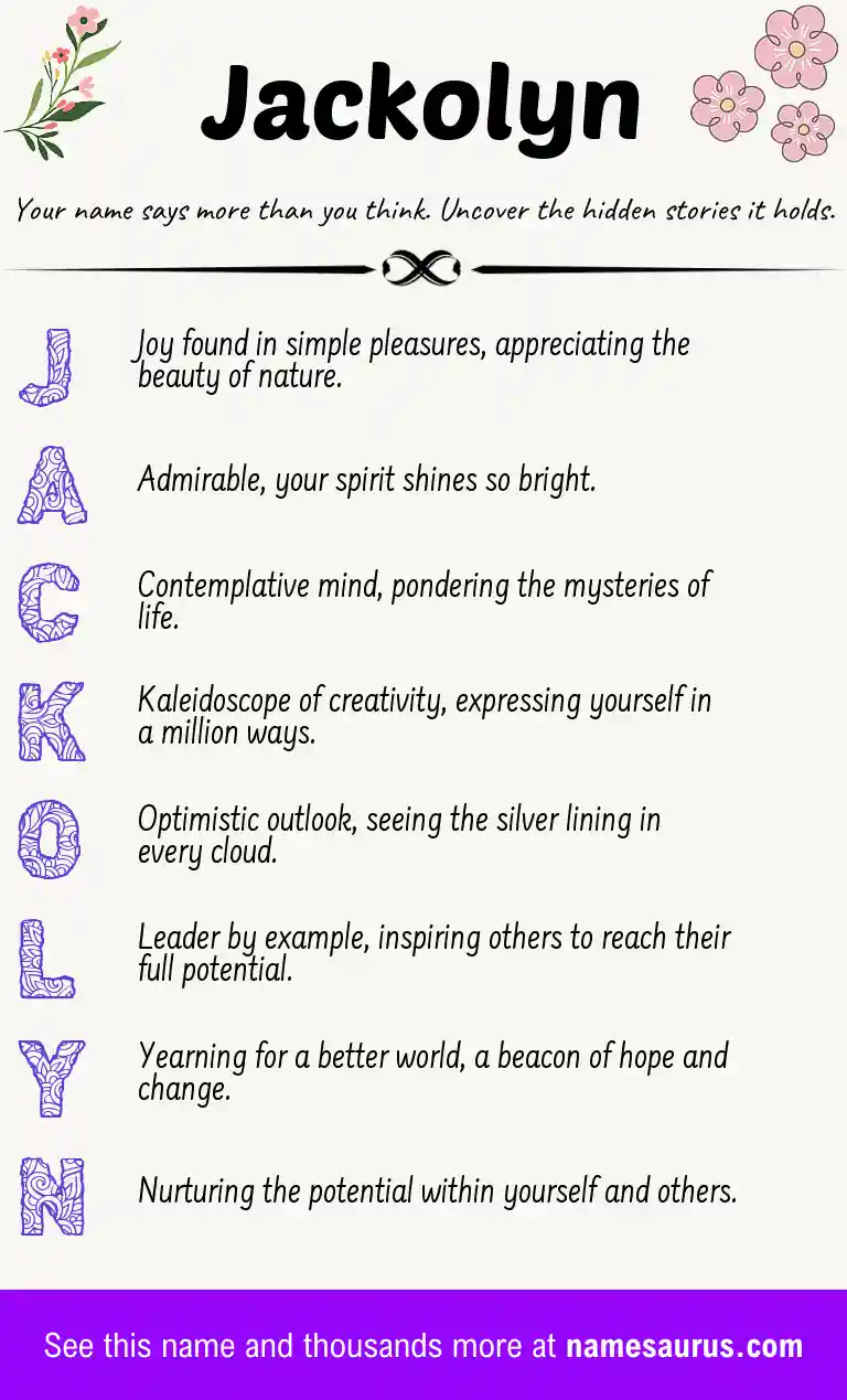 Acrostic poem about Jackolyn.