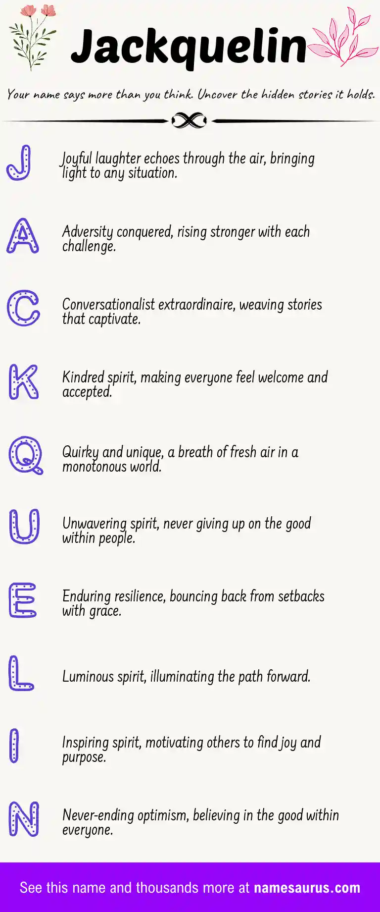 Acrostic poem about Jackquelin.
