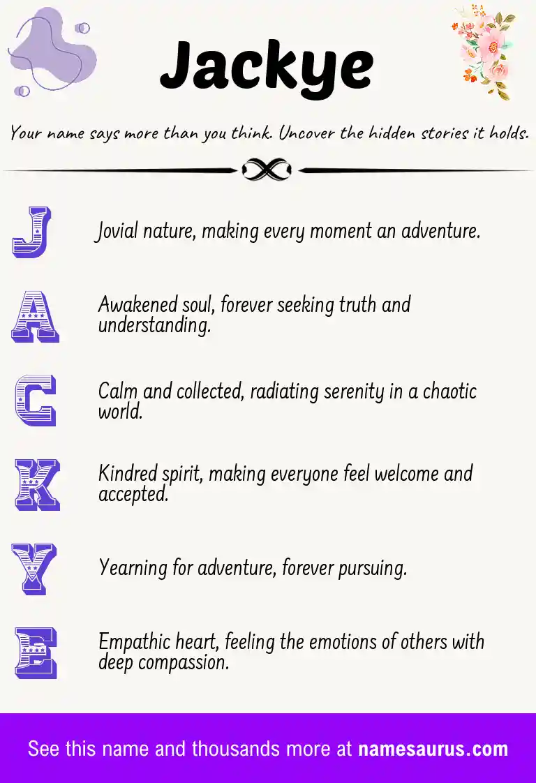Acrostic poem about Jackye.
