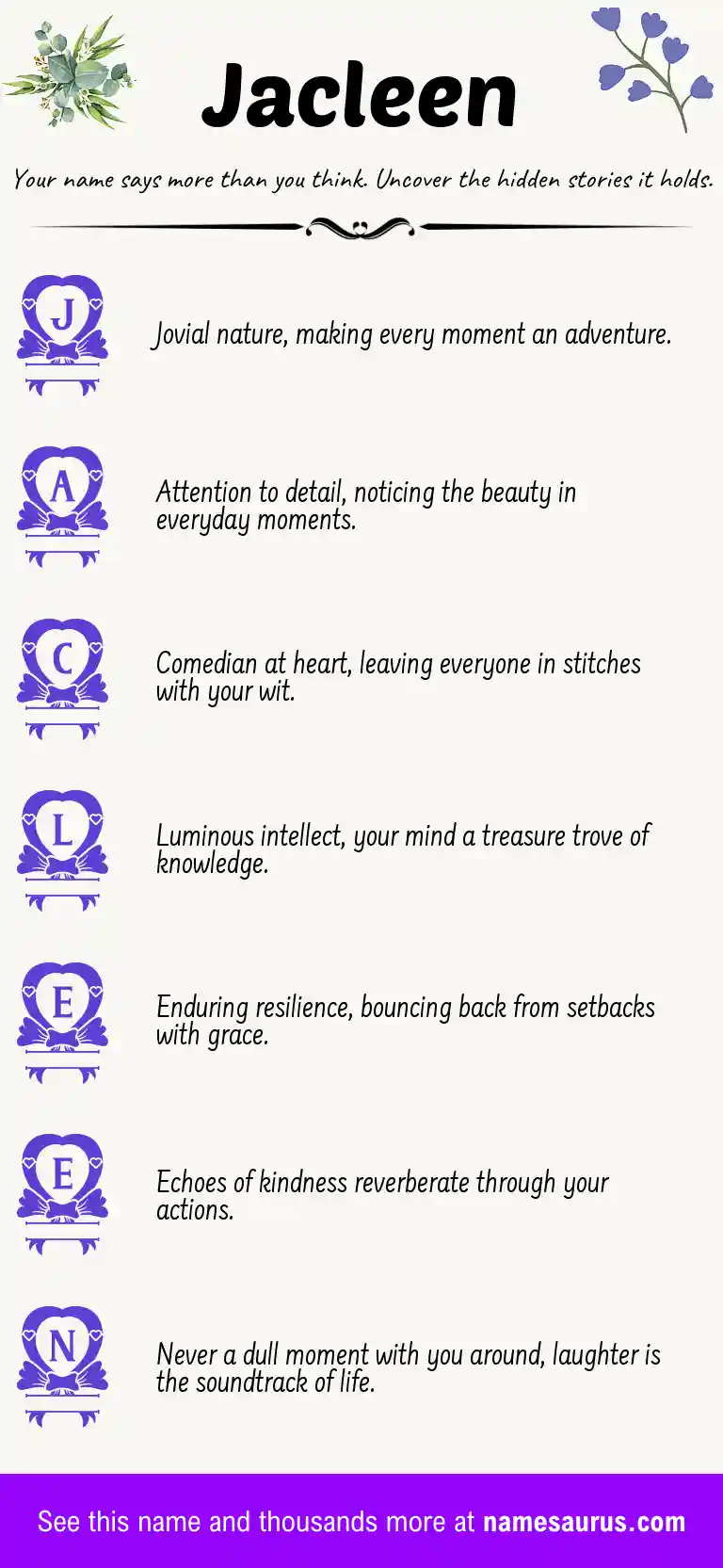 Acrostic poem about Jacleen.