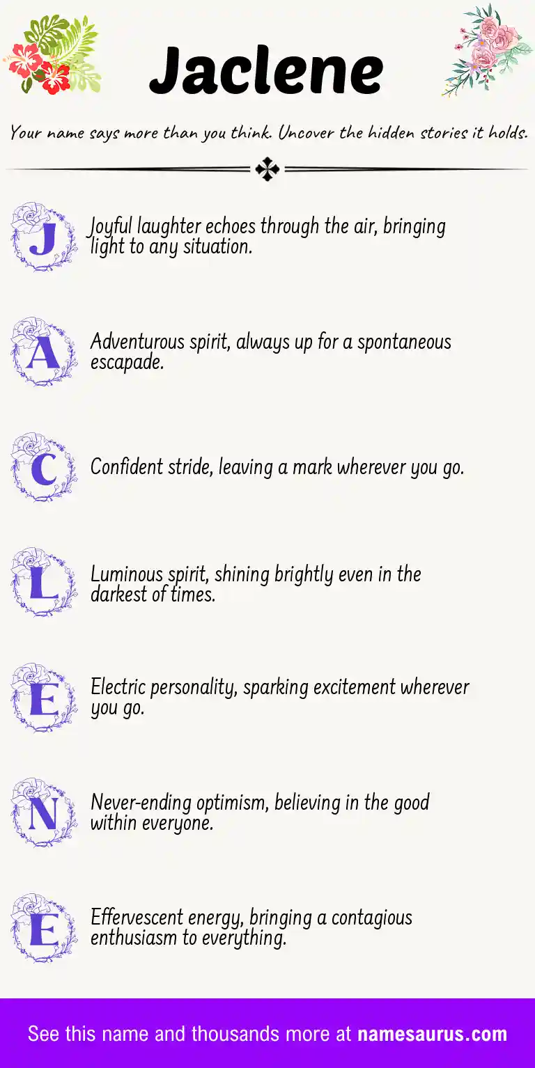 Acrostic poem about Jaclene.
