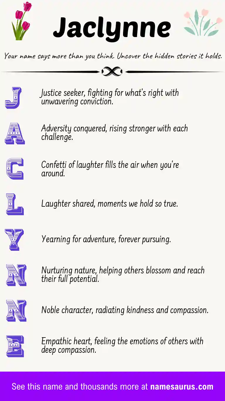 Acrostic poem about Jaclynne.