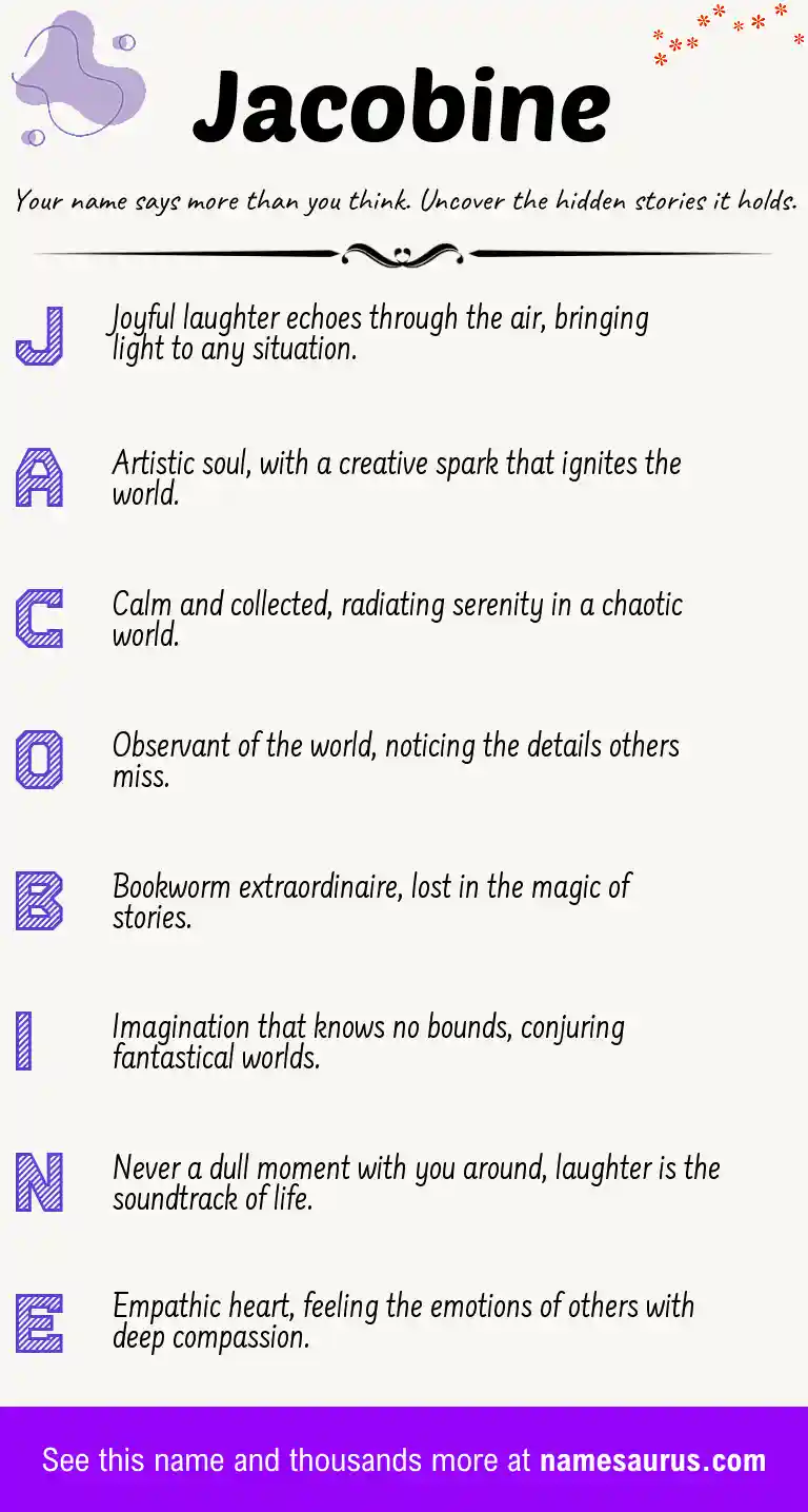 Acrostic poem about Jacobine.