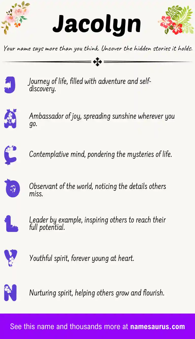 Acrostic poem about Jacolyn.