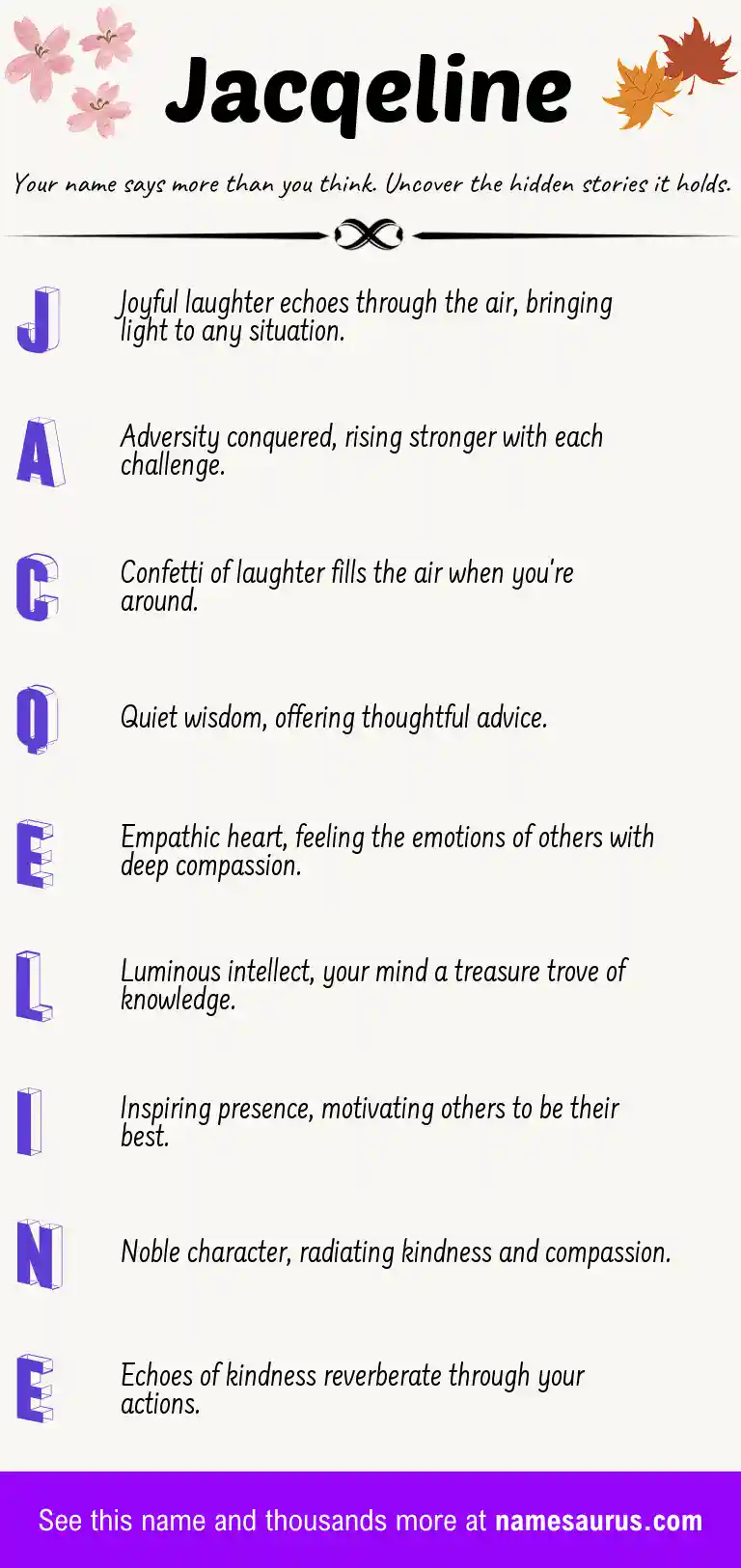 Acrostic poem about Jacqeline.