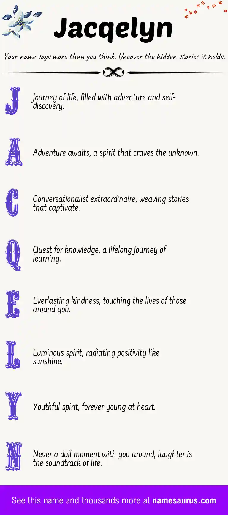 Acrostic poem about Jacqelyn.
