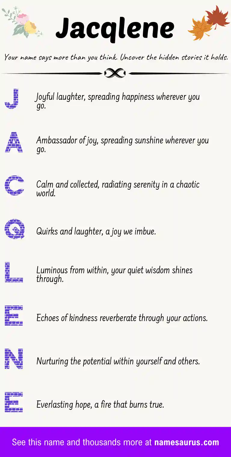 Acrostic poem about Jacqlene.
