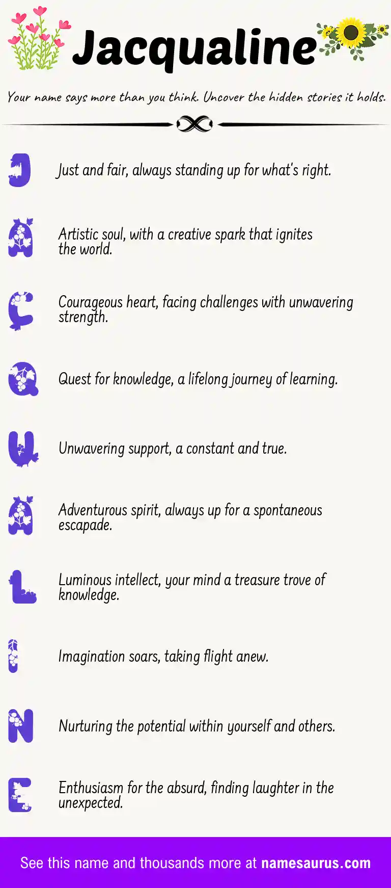 Acrostic poem about Jacqualine.