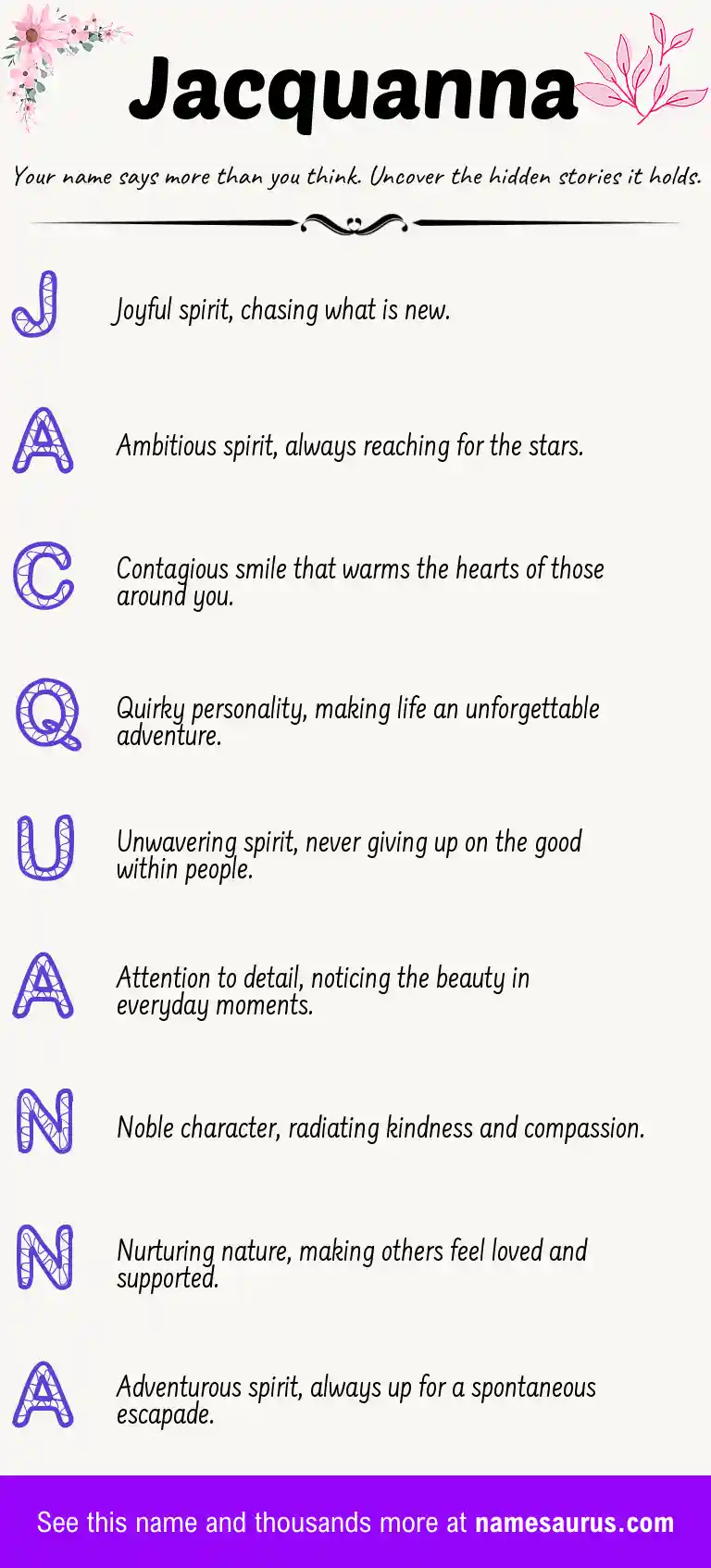 Acrostic poem about Jacquanna.
