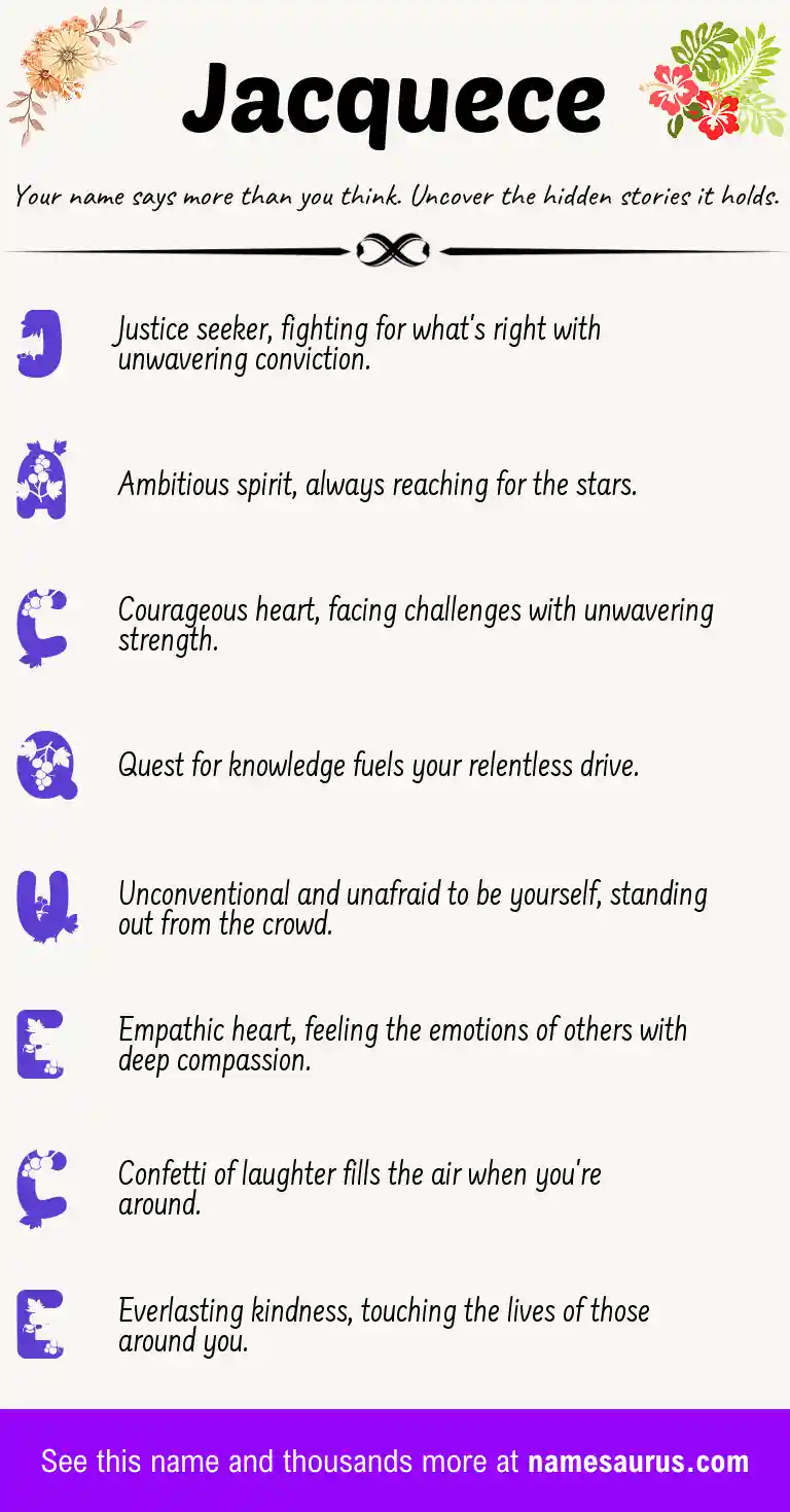 Acrostic poem about Jacquece.