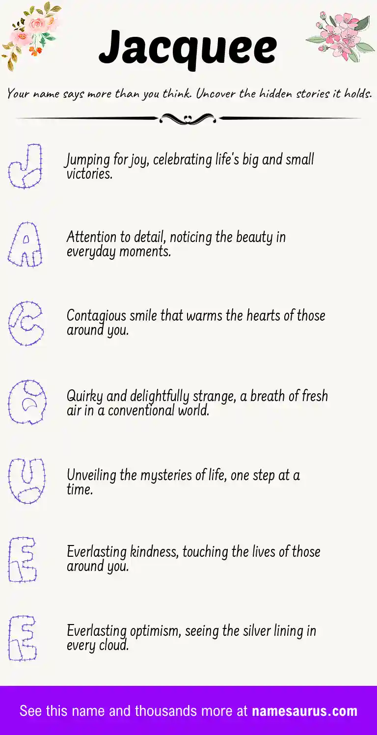Acrostic poem about Jacquee.