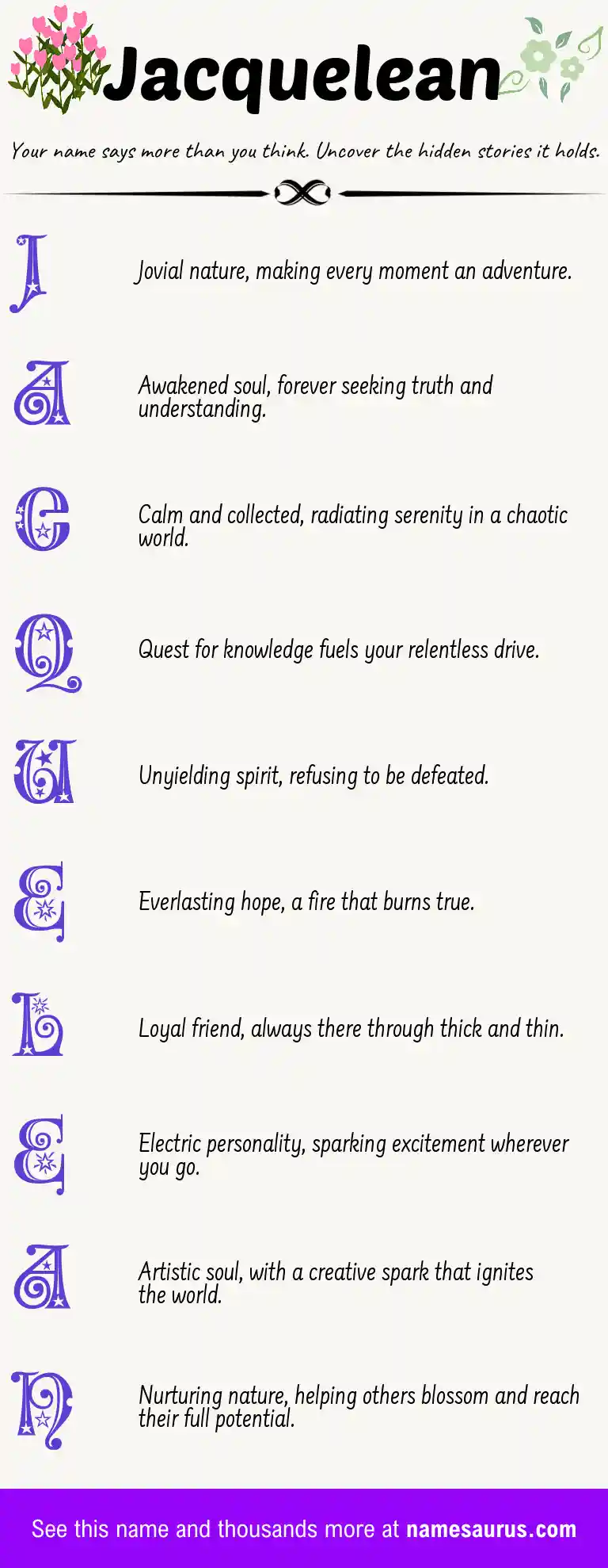 Acrostic poem about Jacquelean.
