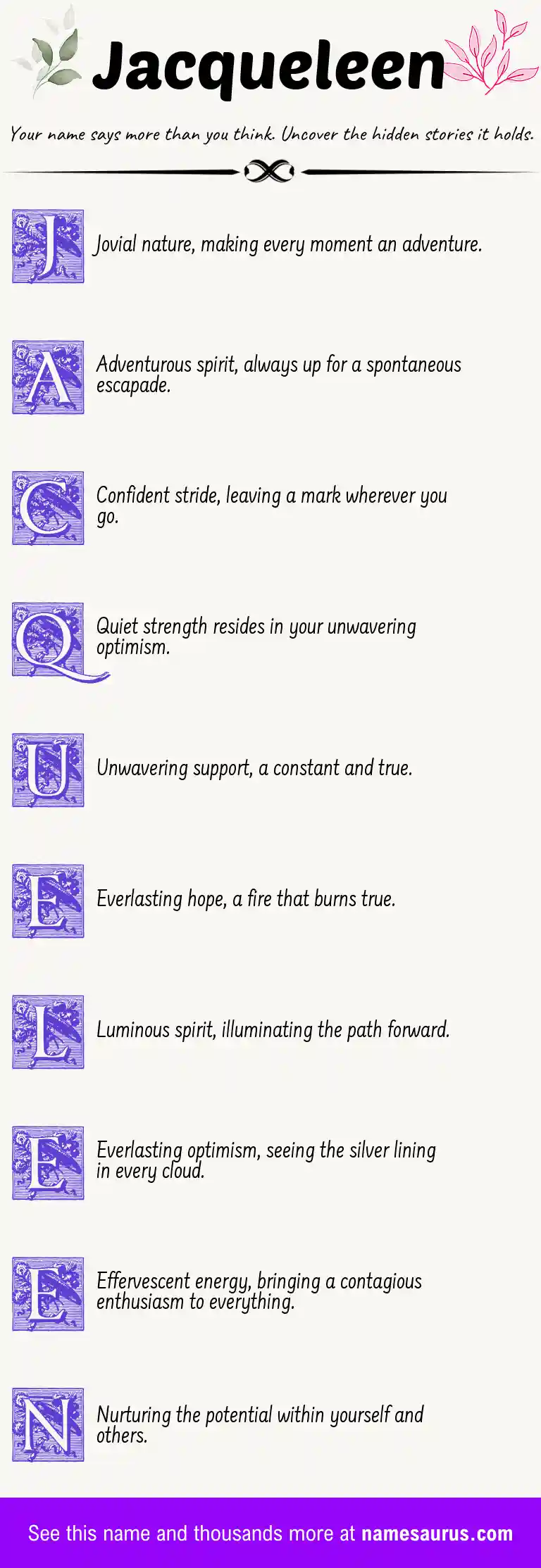 Acrostic poem about Jacqueleen.