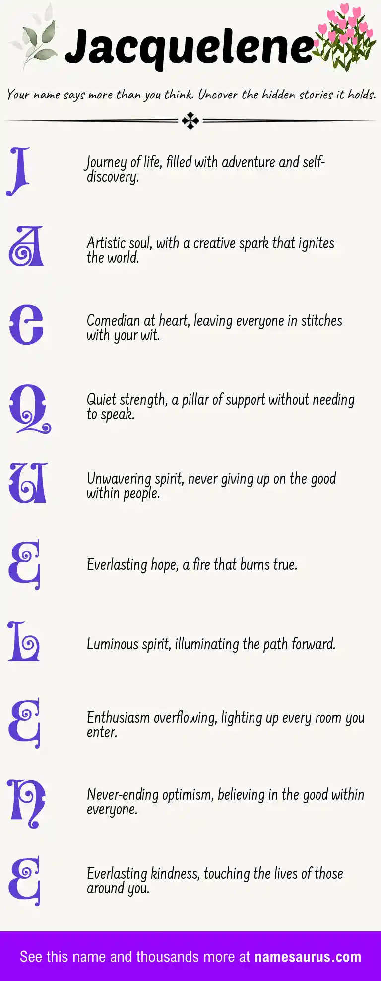 Acrostic poem about Jacquelene.