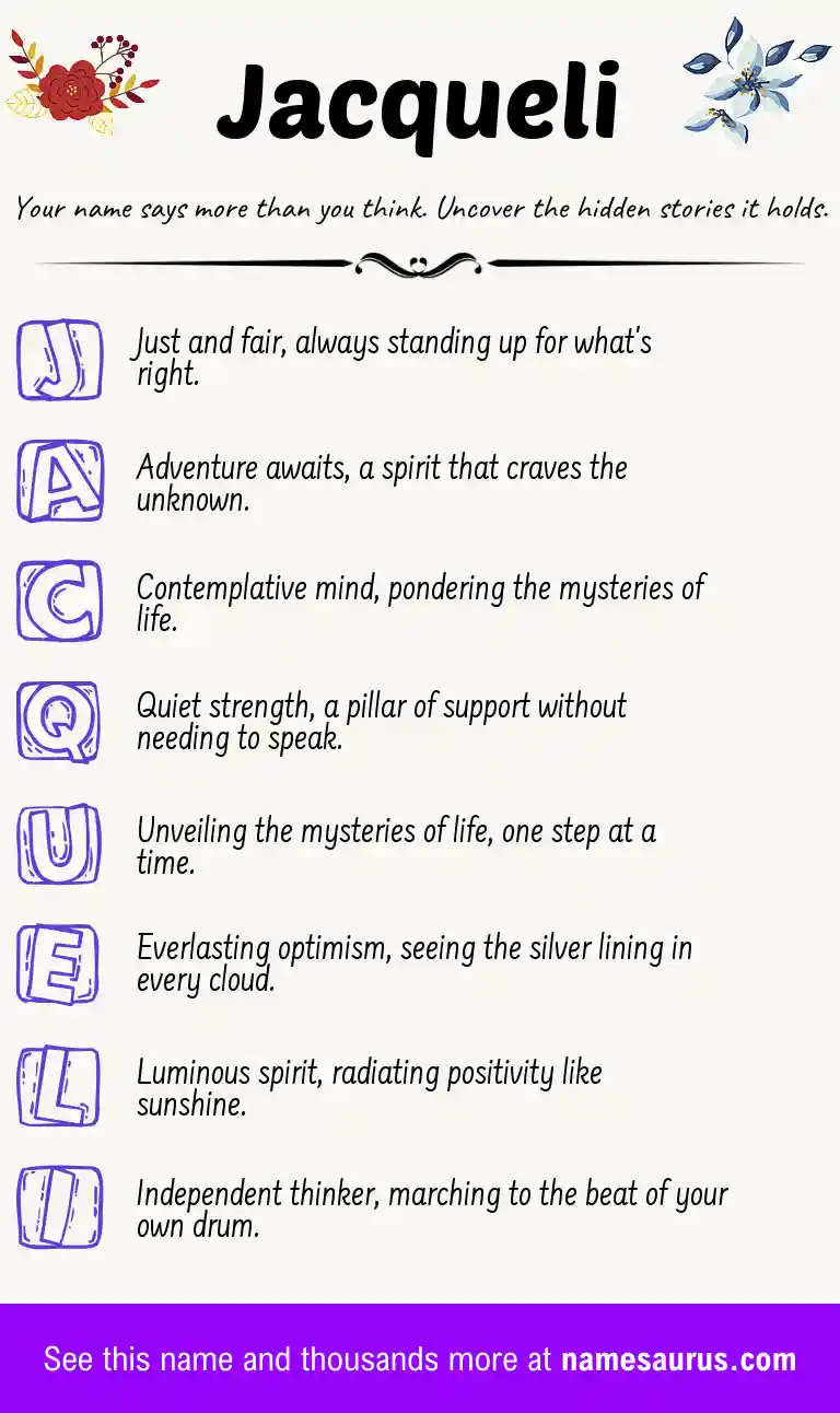 Acrostic poem about Jacqueli.