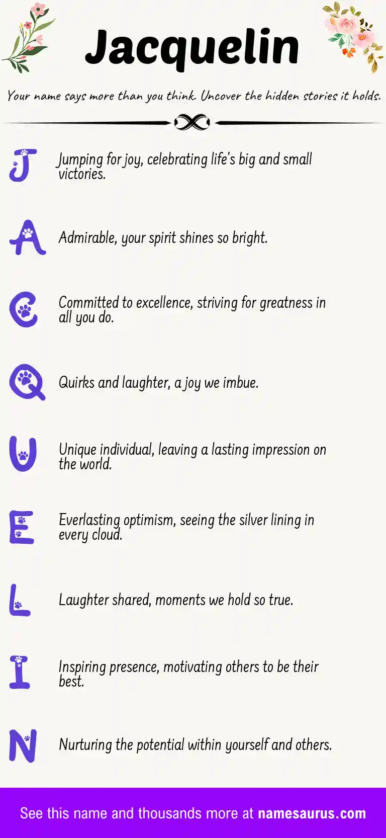 Acrostic poem about Jacquelin.