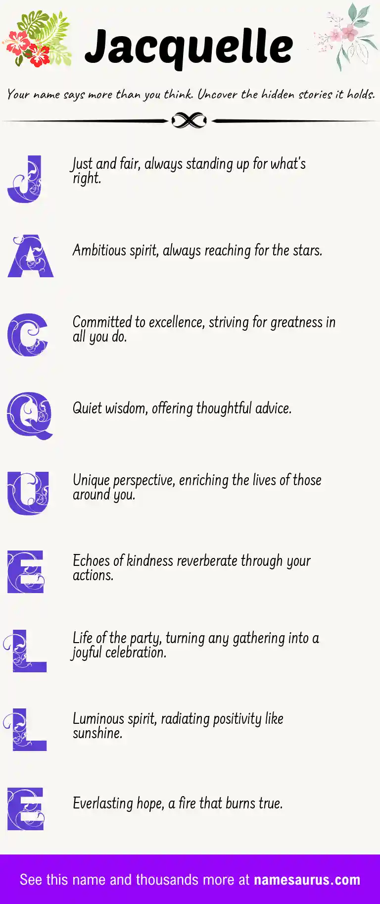 Acrostic poem about Jacquelle.