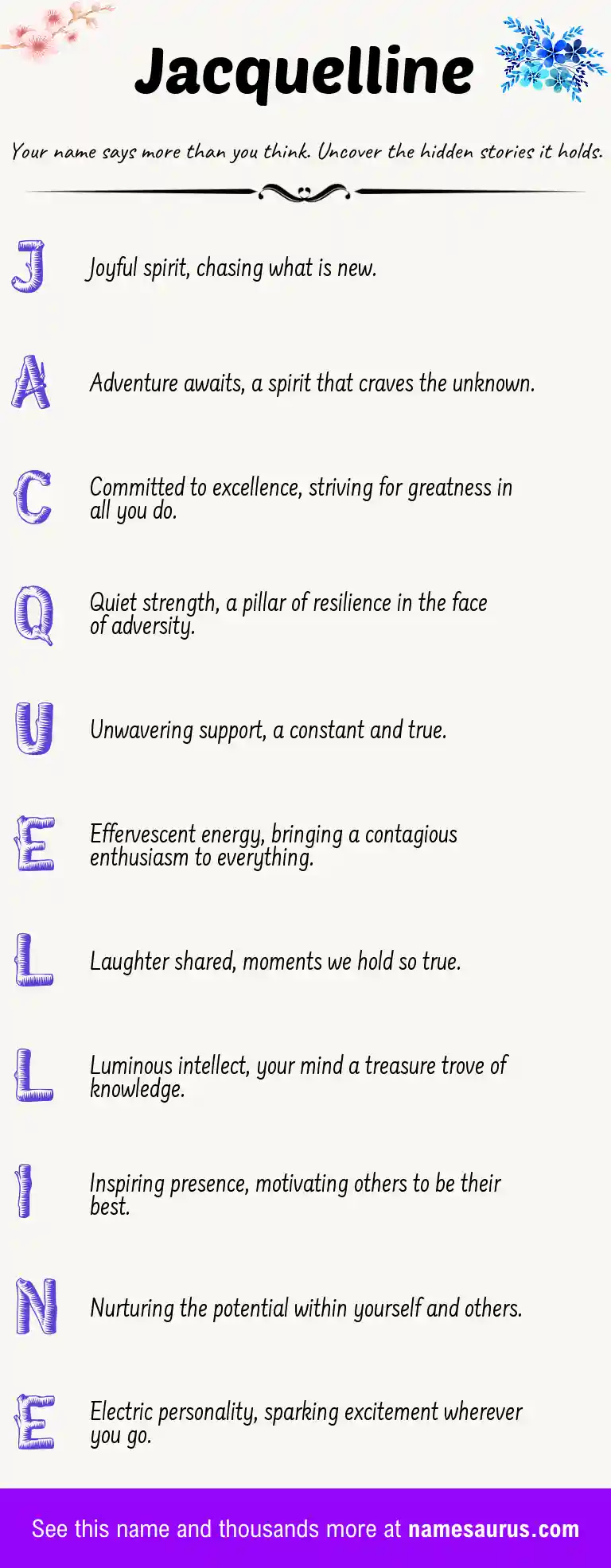 Acrostic poem about Jacquelline.