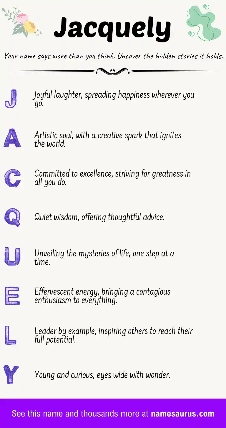 Acrostic poem about Jacquely.