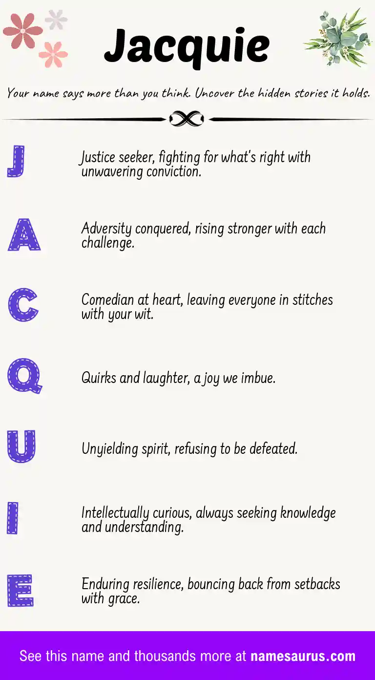 Acrostic poem about Jacquie.