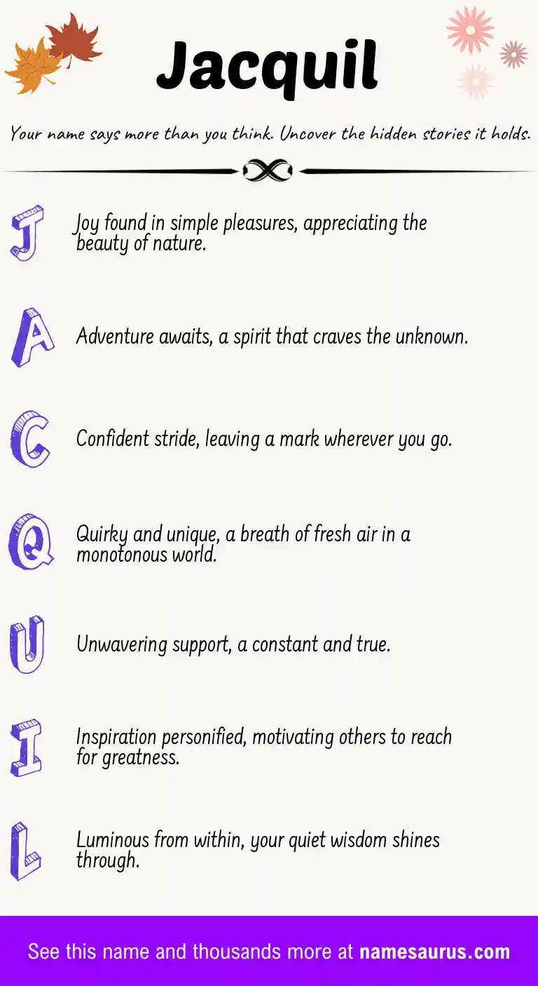 Acrostic poem about Jacquil.