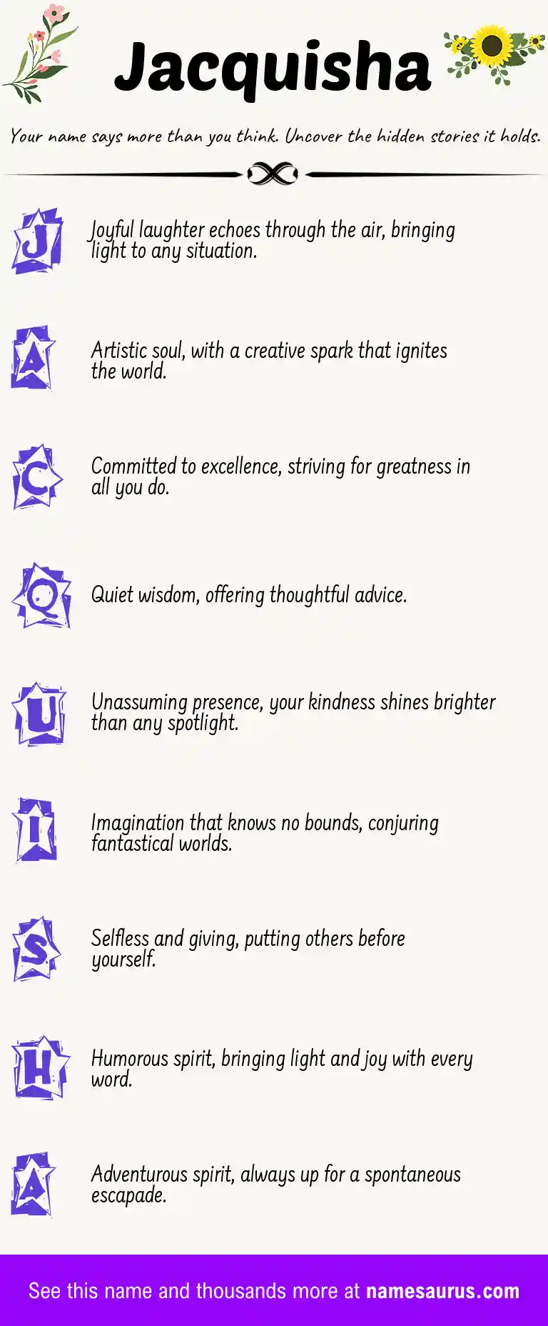 Acrostic poem about Jacquisha.