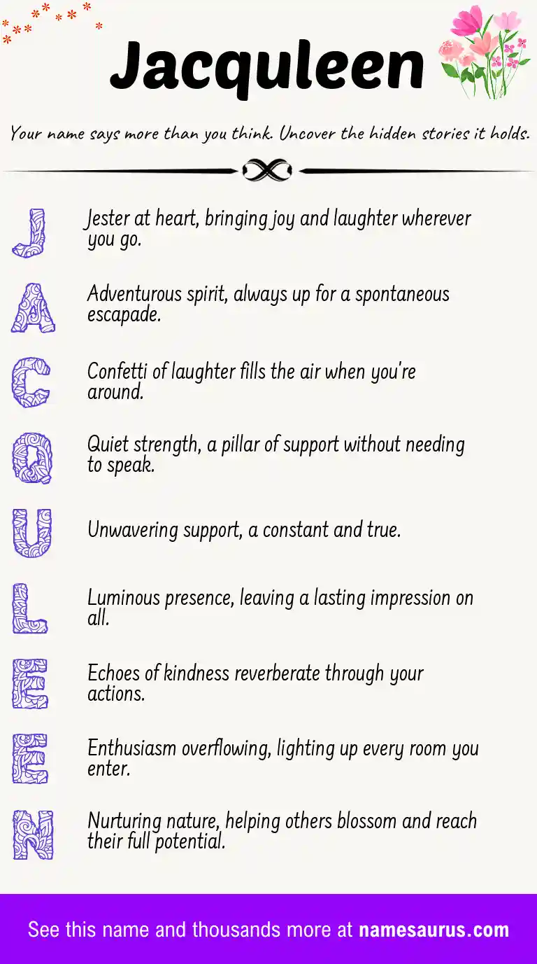 Acrostic poem about Jacquleen.