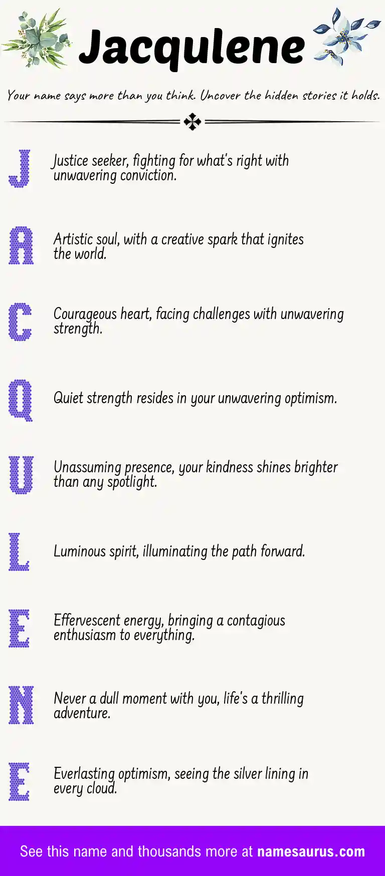 Acrostic poem about Jacqulene.