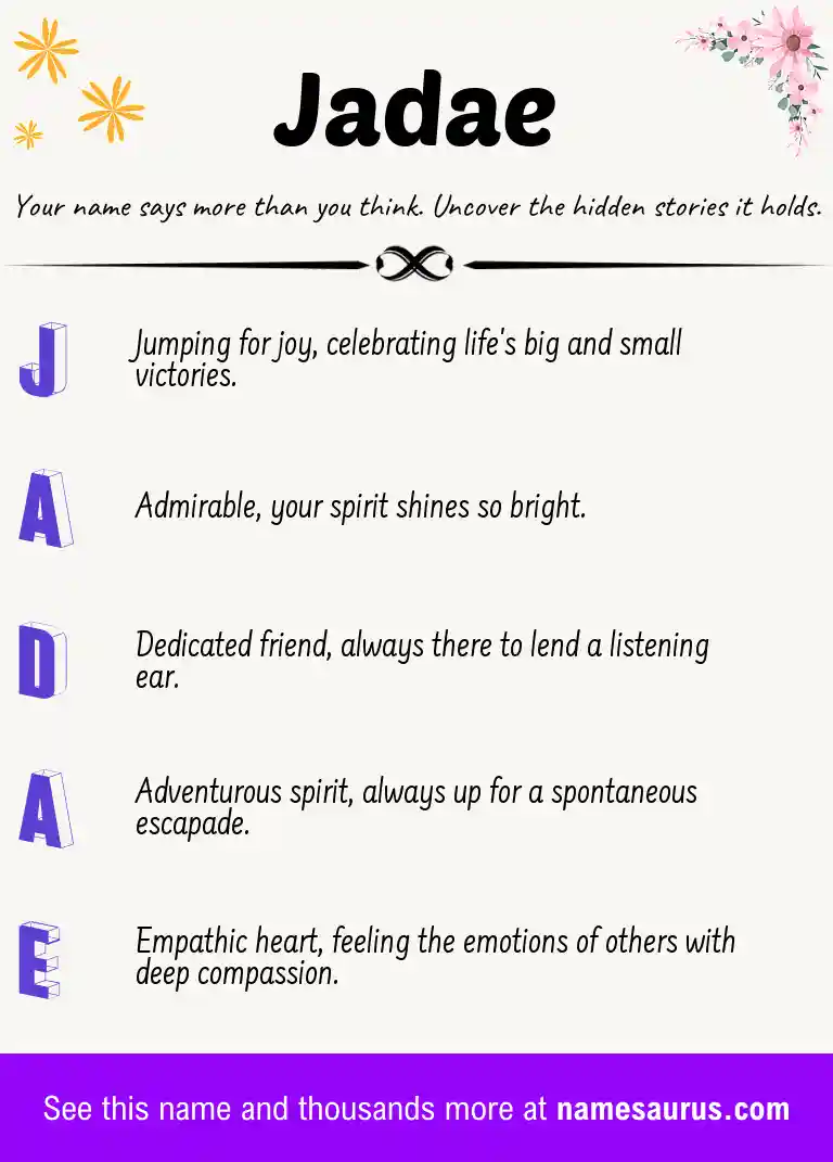 Acrostic poem about Jadae.