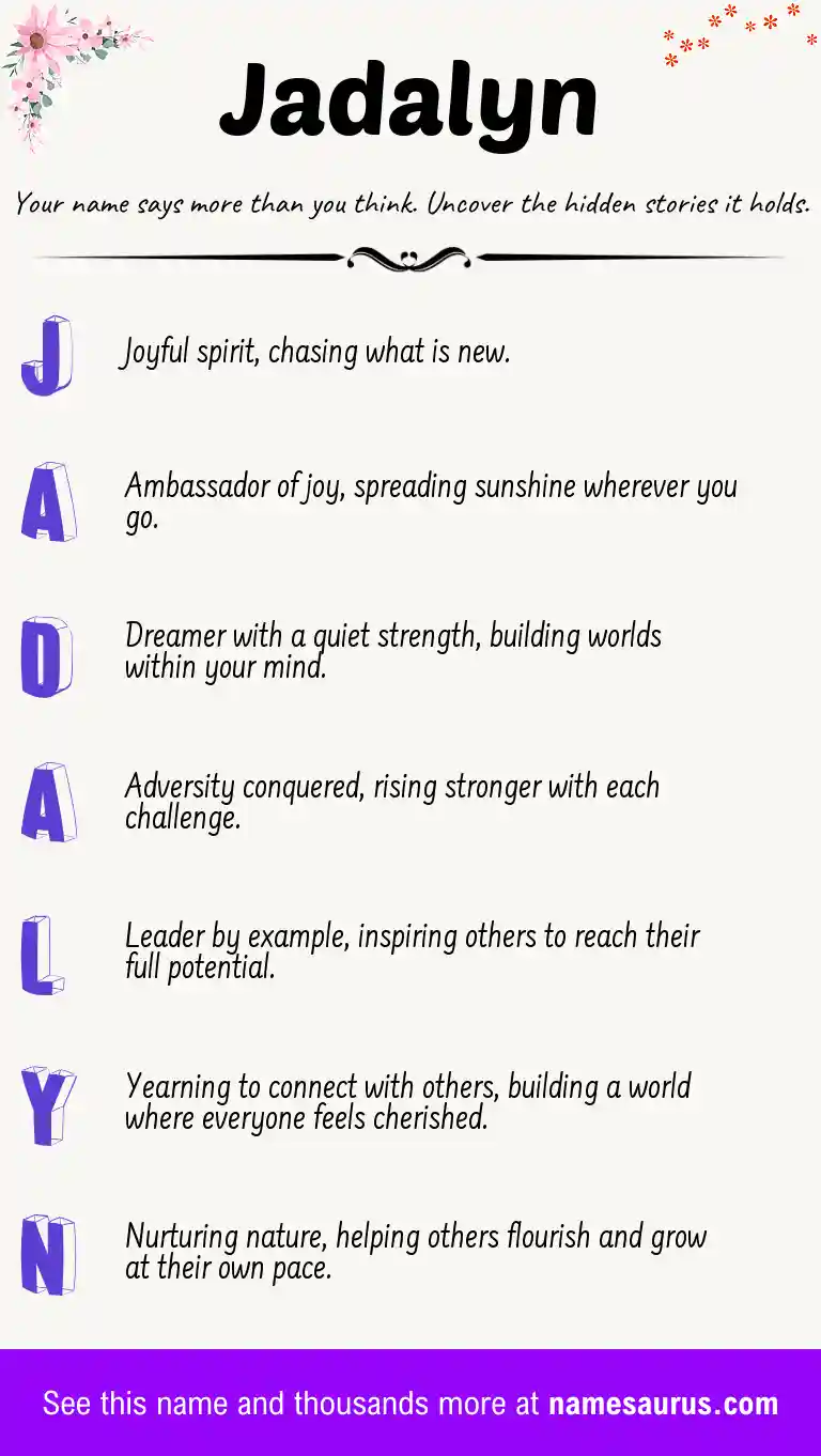 Acrostic poem about Jadalyn.