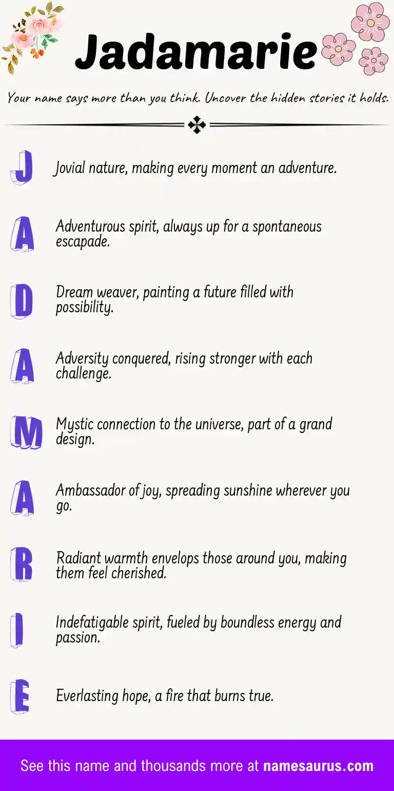 Acrostic poem about Jadamarie.