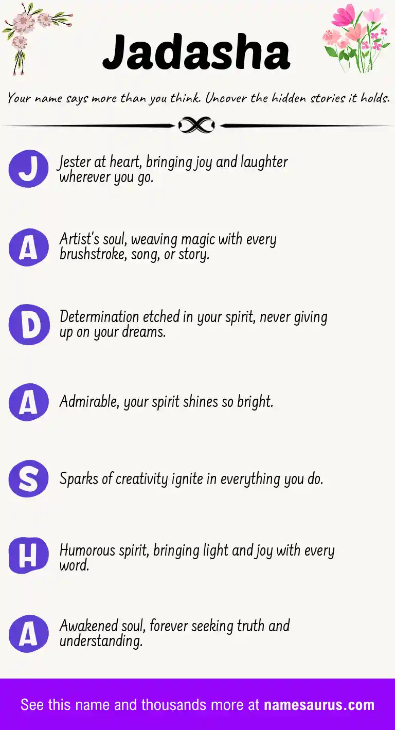 Acrostic poem about Jadasha.