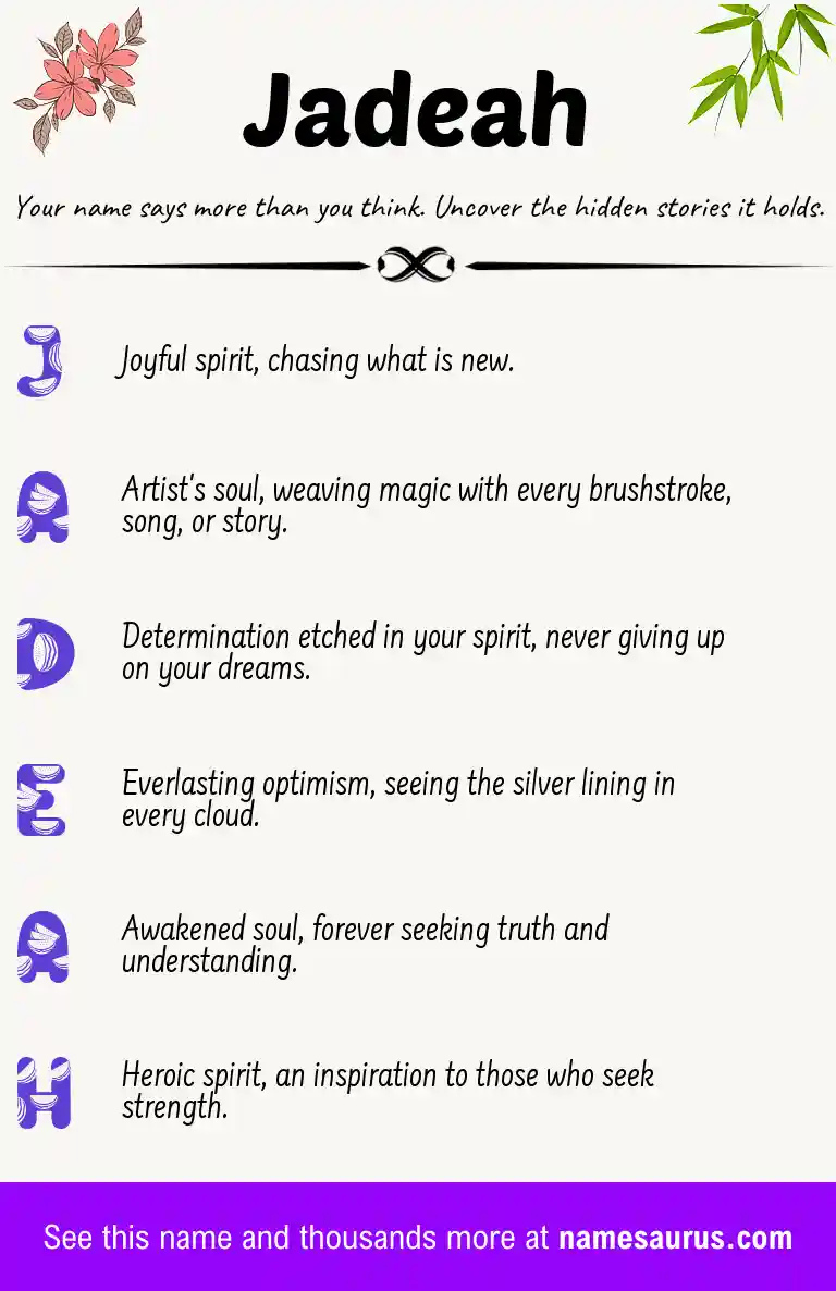 Acrostic poem about Jadeah.