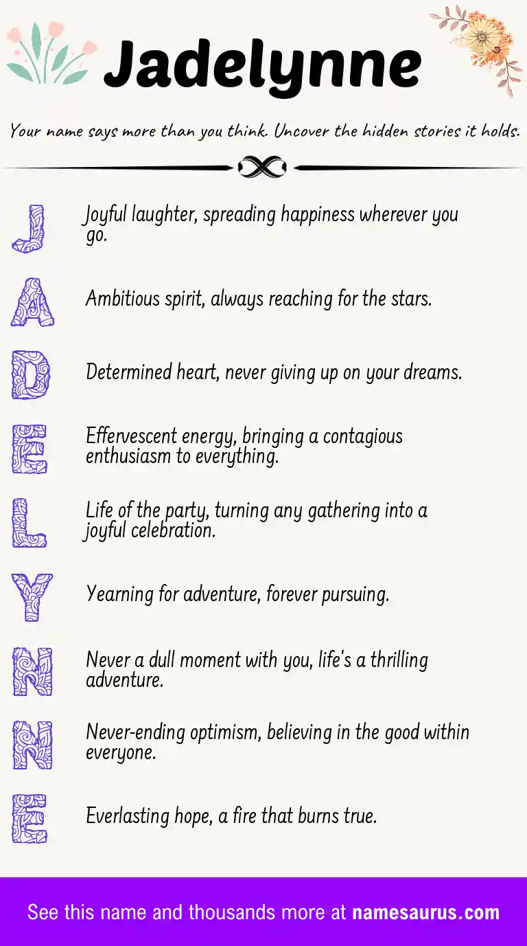 Acrostic poem about Jadelynne.