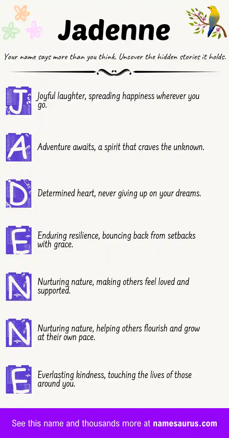 Acrostic poem about Jadenne.