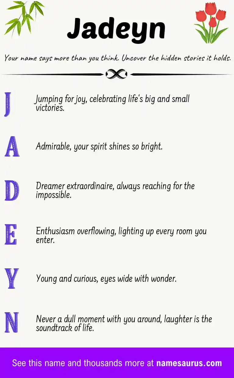 Acrostic poem about Jadeyn.
