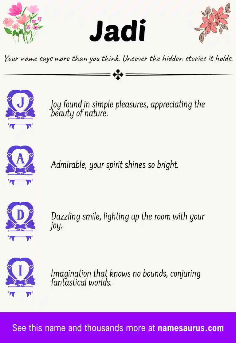 Acrostic poem about Jadi.