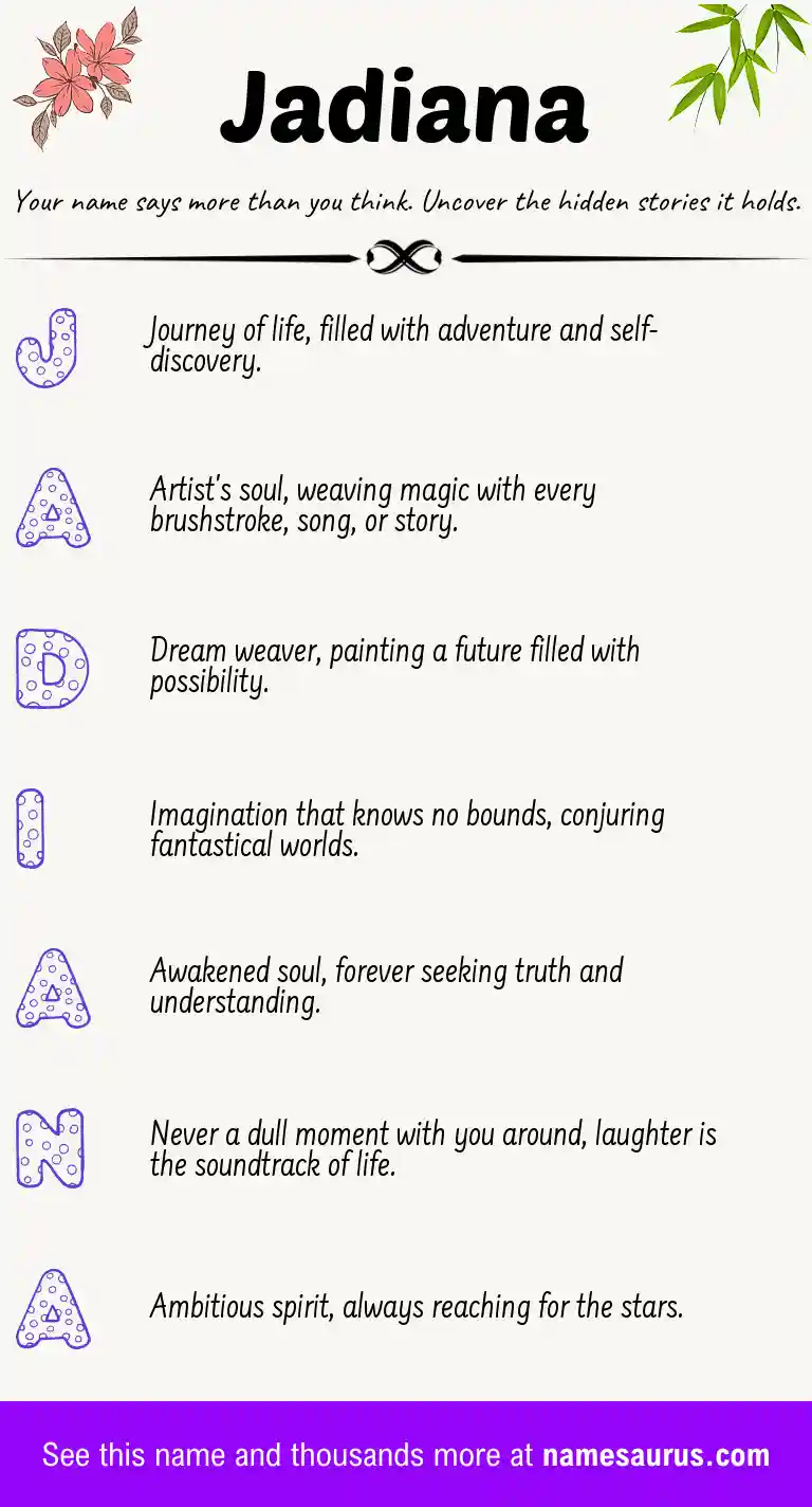 Acrostic poem about Jadiana.