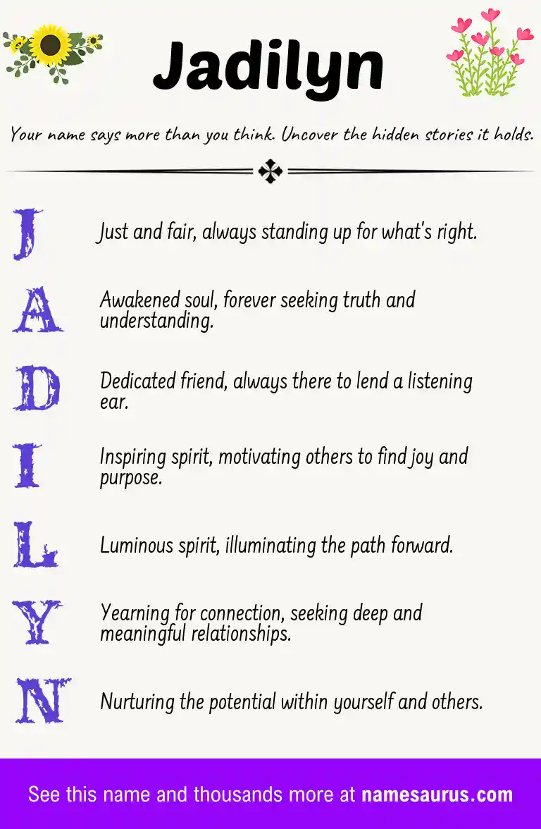 Acrostic poem about Jadilyn.