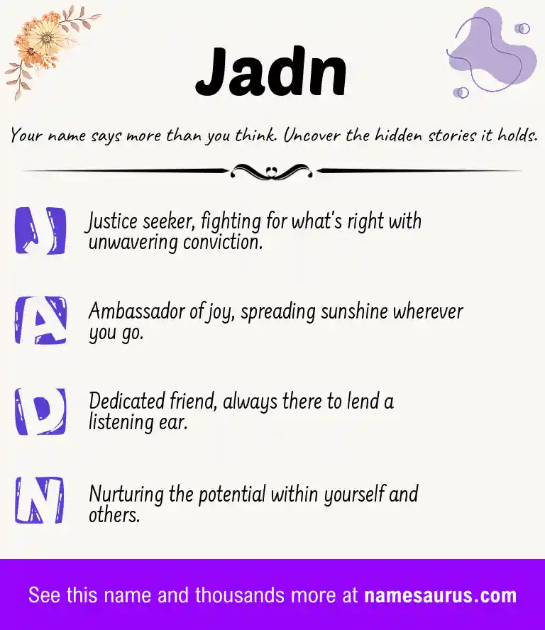 Acrostic poem about Jadn.