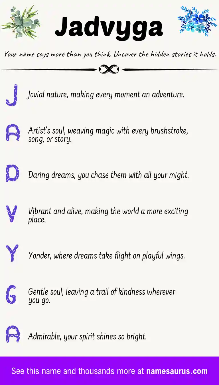 Acrostic poem about Jadvyga.