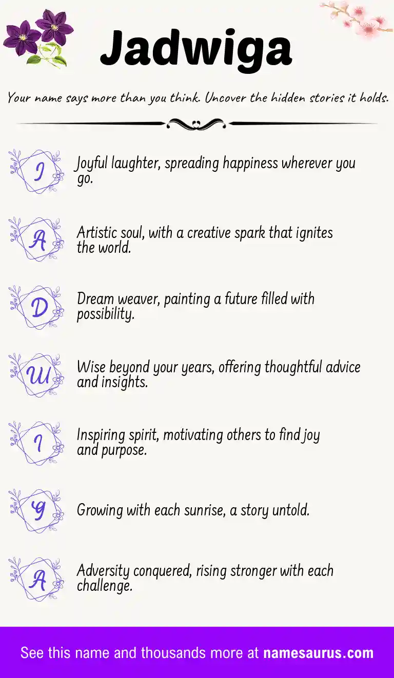 Acrostic poem about Jadwiga.
