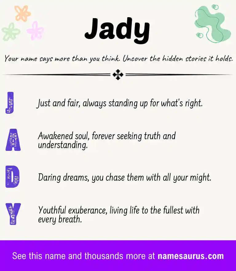 Acrostic poem about Jady.