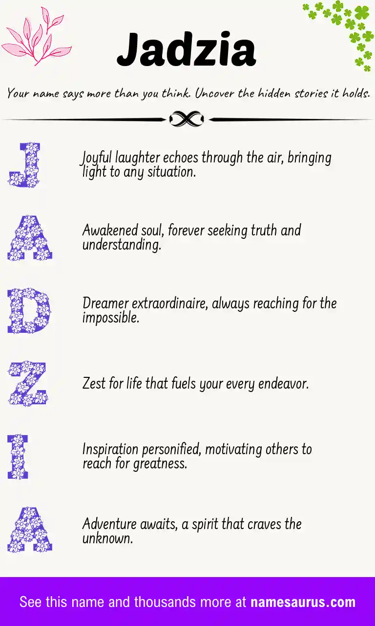 Acrostic poem about Jadzia.