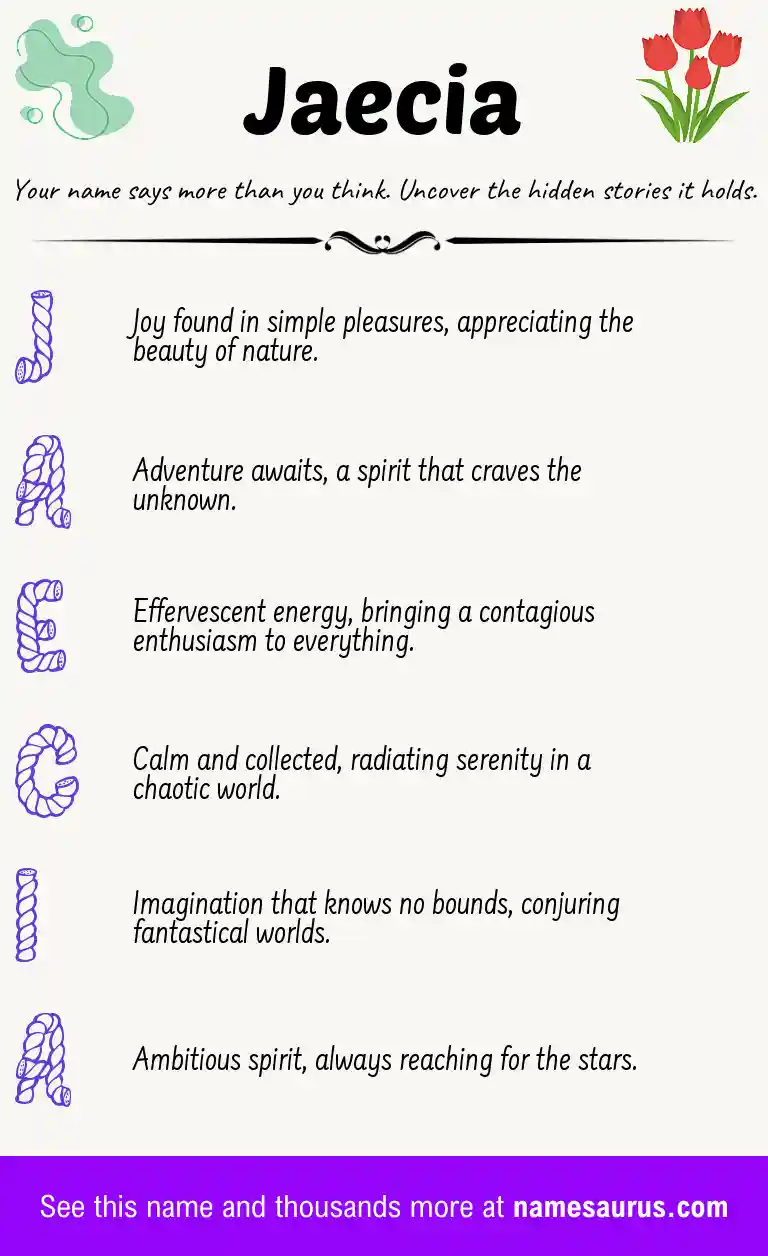 Acrostic poem about Jaecia.