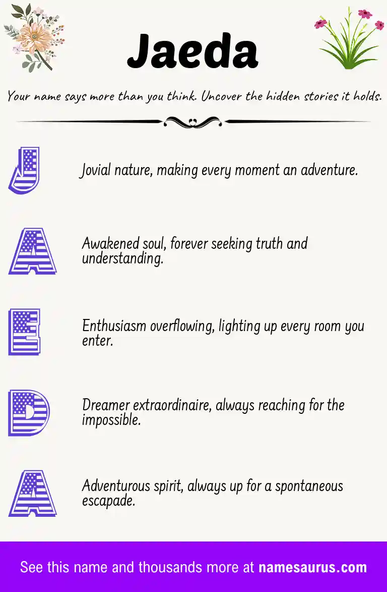 Acrostic poem about Jaeda.