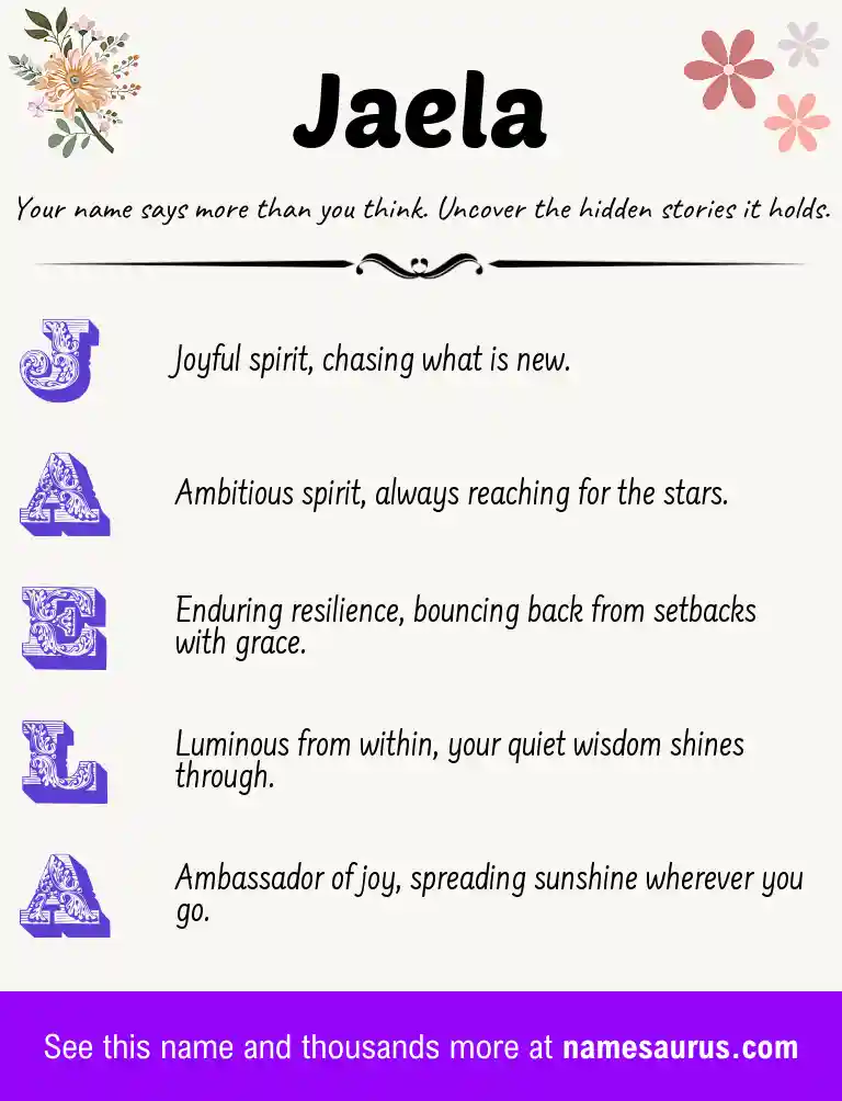Acrostic poem about Jaela.